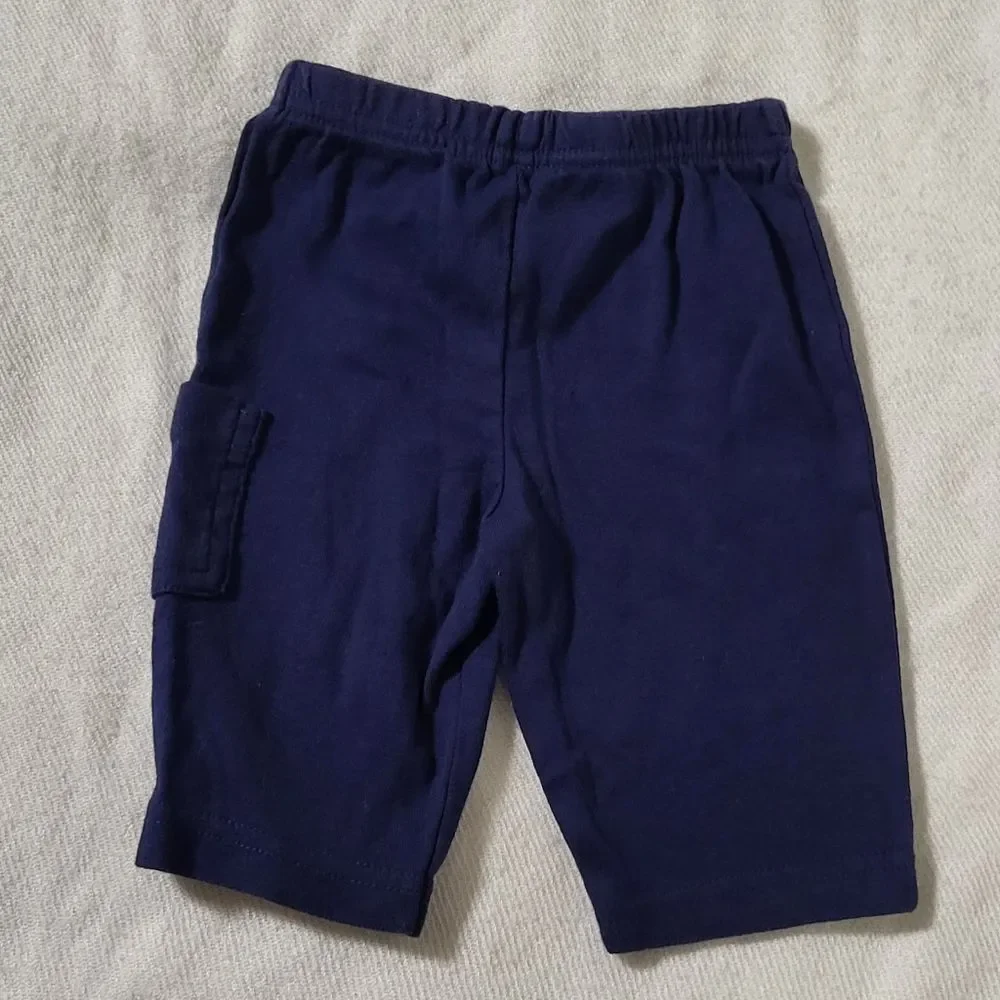 Wonder Nation X Gerber Baby Boys Blue 2pc Bodysuit & Pants Bundle Size 0-3M